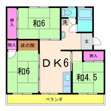 鳥羽ハイツ２号棟の物件間取画像